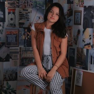 Caramel velvet sleeveless jacket w/ detailing